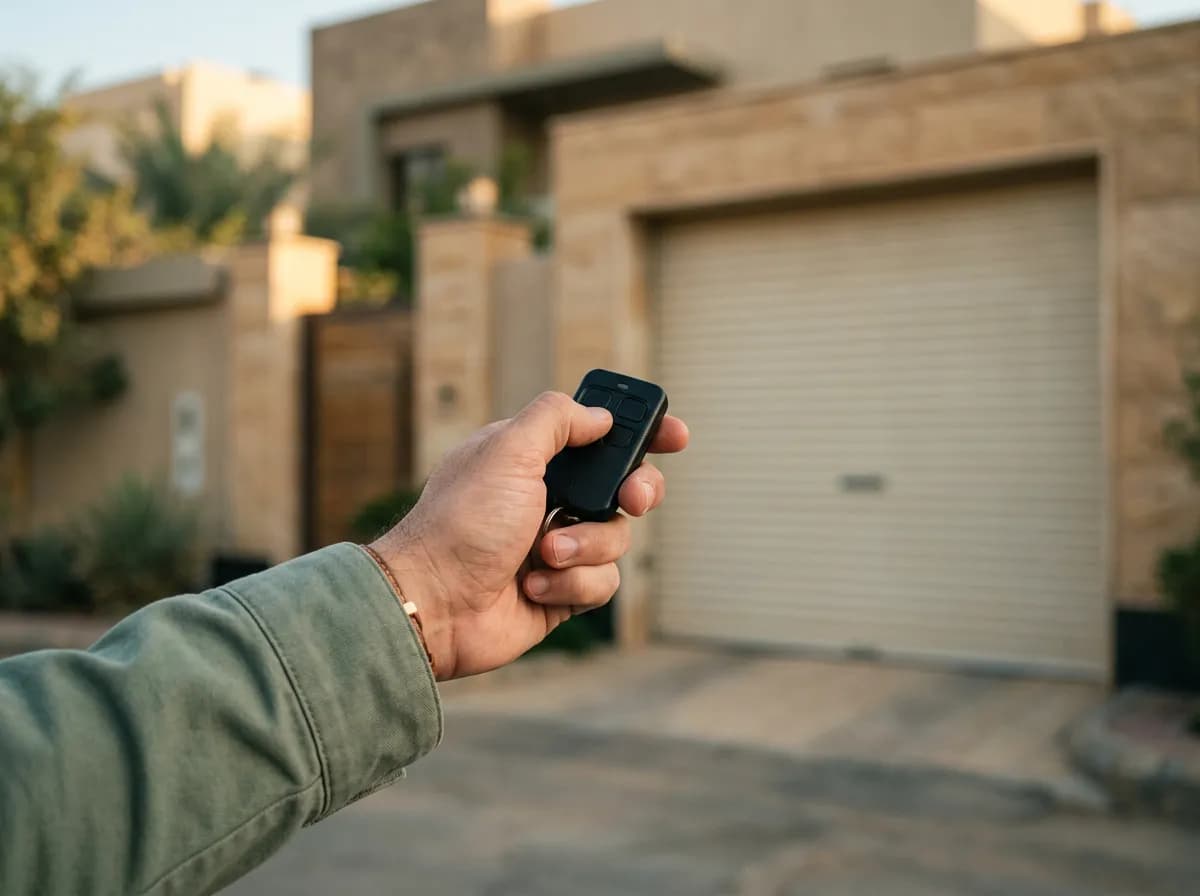 فني يبرمج ريموت مكينة باب كراج لاستراحة في حي نمار غرب الرياض